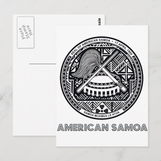 Samoan Emblem Postkarte (Vorne/Hinten)