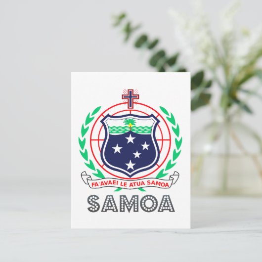 Samoan Emblem Postkarte (Stehend Vorderseite)