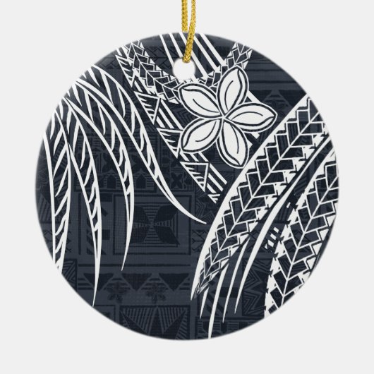 Samoan - hawaiianisch - Polynesianische Tapa-Desig Keramik Ornament (Vorne)