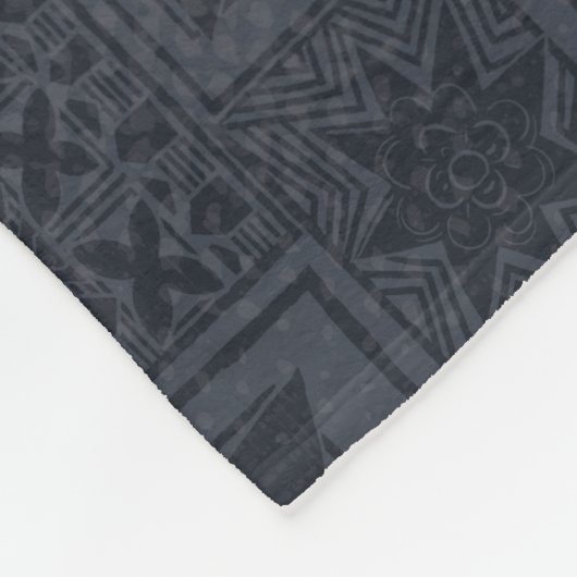 Samoan - Hawaiisch - Polynesische Alte Tapa-Design Fleecedecke (Ecke)
