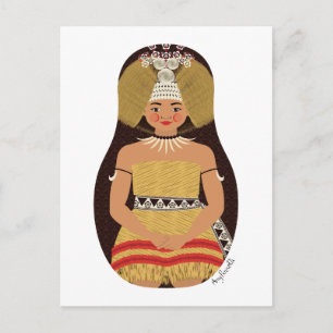 Samoan Matryoshka Postcard Postkarte