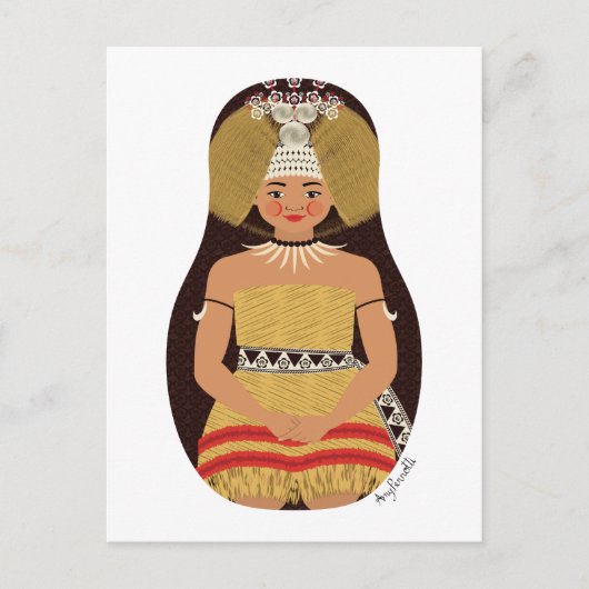 Samoan Matryoshka Postcard Postkarte (Vorderseite)