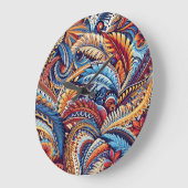 samoan, polynesische Kultur inspiriert Muster Große Wanduhr (Winkel)