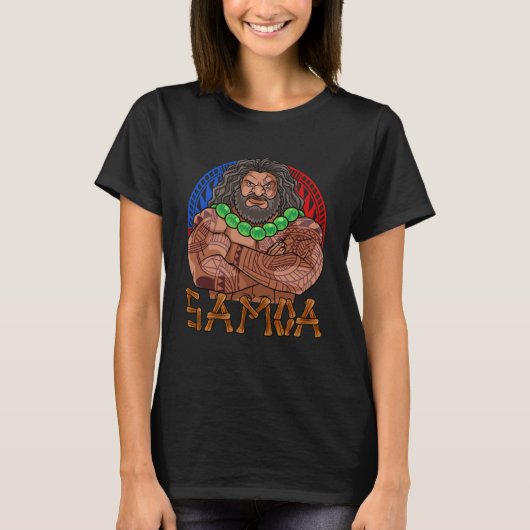Samoan Pride Polynesischer Krieger Samoa Kulturges T-Shirt (Vorderseite)