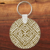 Samoan Tapa Vintage tropische Keyrings Schlüsselanhänger (Vorderseite)