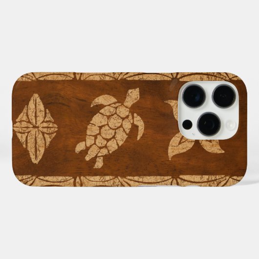 Samoan Turtle Totem Imitats Koa WoodSurfboard Case (Rückseite (Horizontal))