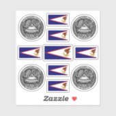 Samoanische Symbole / Wappen und Flagge Aufkleber (Blatt)