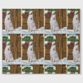 Samoed auf Porch Weihnachten Geschenkpapier (Flach)
