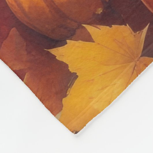 Samoed in Herbst Blätter Erntedank Kunst Fleecedecke (Ecke)