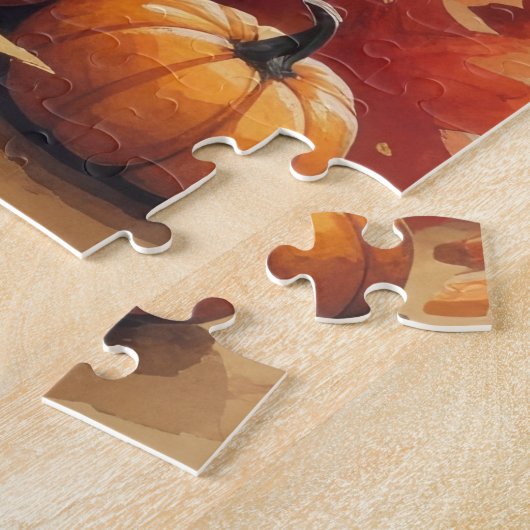 Samoed in Herbst Blätter Erntedank Kunst Puzzle (Seite)