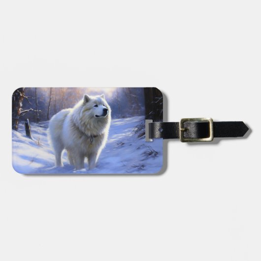 Samoed Let It Snow Weihnachten Gepäckanhänger (Vorderseite horizontal)