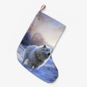 Samoed Let It Snow Weihnachten Kleiner Weihnachtsstrumpf (Vorderansicht (hängend))