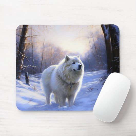 Samoed Let It Snow Weihnachten Mousepad (Mit Mouse)