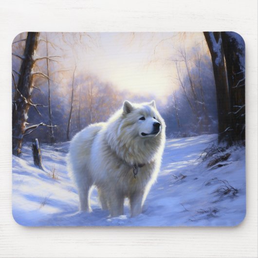 Samoed Let It Snow Weihnachten Mousepad (Vorne)