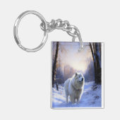 Samoed Let It Snow Weihnachten Schlüsselanhänger (Vorderseite links)