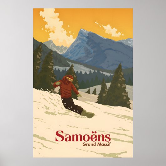 Samoens Snowboarding Reiseplakat Poster (Vorne)