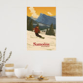 Samoens Snowboarding Reiseplakat Poster (Küche)
