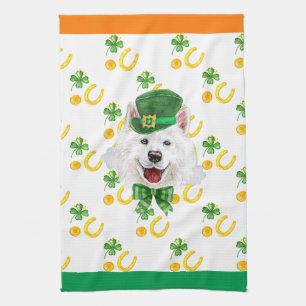 Samojed Ferienwohnungsdekoration St. Patrick's Day Geschirrtuch