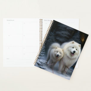 Samojed Schnee-Schlitten Weihnachtsdekoration Planer