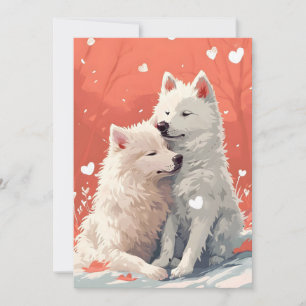 Samojed Valentinstag  Feiertagskarte