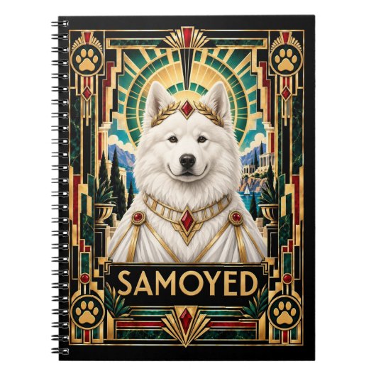 Samojede, Art Deco Hund Notizblock (Vorderseite)