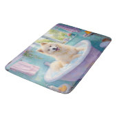 Samojede Badezeit Fluffige Badezimmer Dekoration Badematte (Schrägansicht)