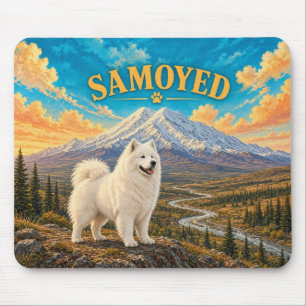 Samojede, Denali-Hang Vintage-Wasserfarbe Mousepad