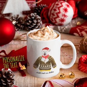 Samojede-Feiertag mit hässlichem Pullover Weihnach Kaffeetasse