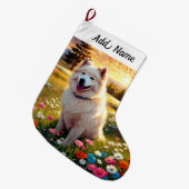 Samojede Großer Weihnachtsstrumpf (Vorderansicht (hängend))