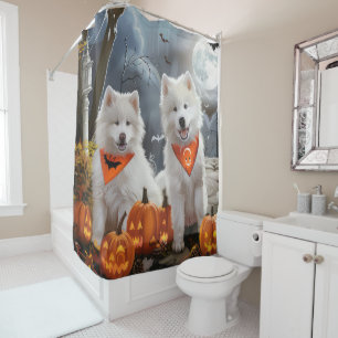 Samojede Halloween Gruselig Duschvorhang