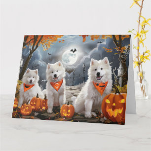 Samojede Halloween Gruselig Karte