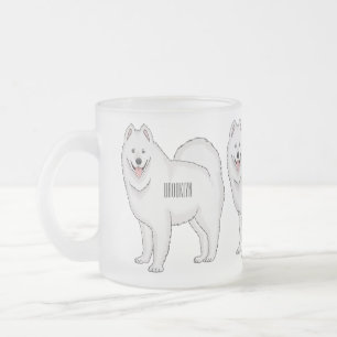 Samojede-Hund Cartoon-Illustration Mattglastasse