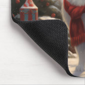 Samojede-Hund im Schnee Weihnachten Mousepad (Ecke)