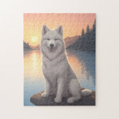 Samojede Hund Puzzle (Vertikal)