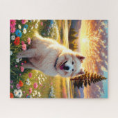 Samojede Hund   Puzzle (Horizontal)