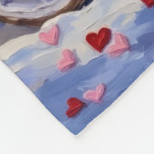 Samojede Hund Valentinstag Fleecedecke (Ecke)
