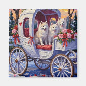 Samojede Hund Valentinstag Magnet (Vorne)