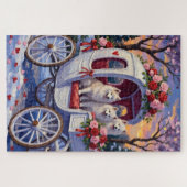 Samojede Hund Valentinstag Puzzle (Horizontal)