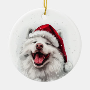 Samojede-Hund Weihnachten Personalisiert Keramik Ornament