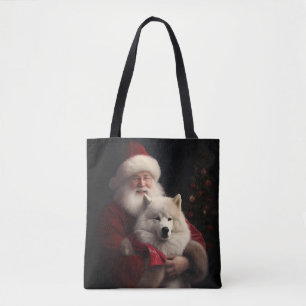 Samojede mit Weihnachtsmann Festives Weihnachten Tasche