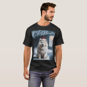 Samojede mit Weihnachtsmütze T-Shirt (Vorne ganz)