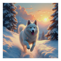 Samojede Schneebedeckte Bergabenteuer Weihnachten