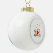 Samojede Schneeengel Keramik Kugel-Ornament (Links)