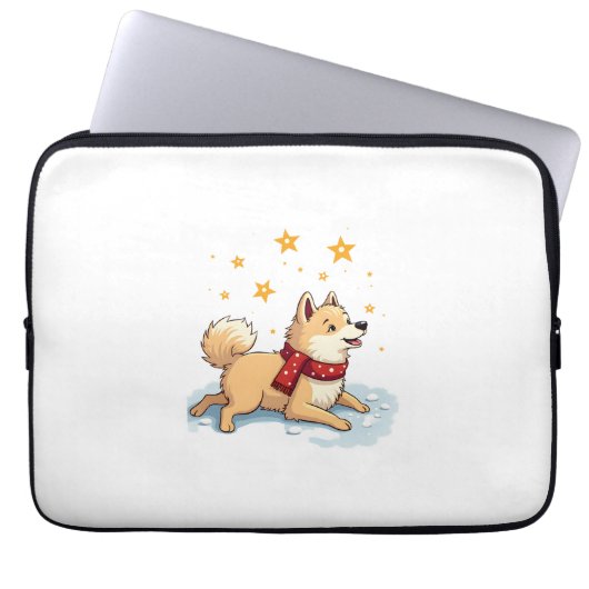 Samojede Schneeengel Laptopschutzhülle (Vorderseite)