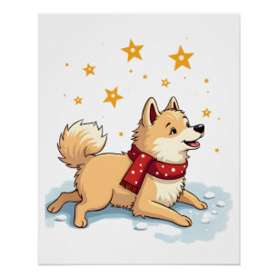 Samojede Schneeengel Poster