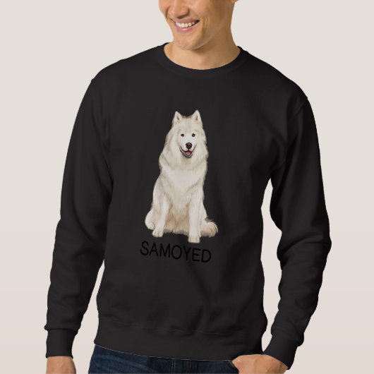 Samojede Verrückter Hund Sweatshirt (Vorderseite)