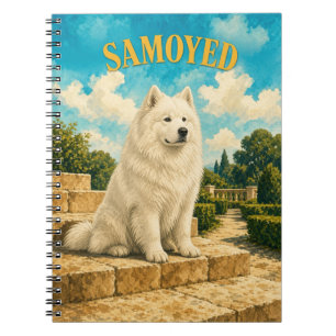 Samojede, Vintage Wasserfarbe-Hundekunst Notizblock