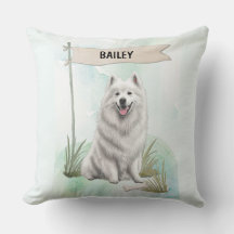 Samojede-Wasserfarbe Personalisierter Hund