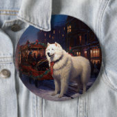 Samojede Weihnachtsfestzeit Button (Beispiel)