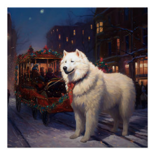 Samojede Weihnachtsfestzeit Poster